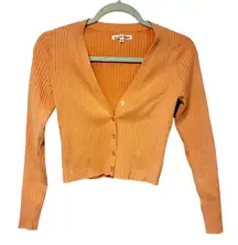 Reformation Peach Ribbed V Neck Cardigan Size XS