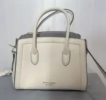 Kate Spade Knott Small‎ Satchel White Pebbled Leather Crossbody Bag Purse