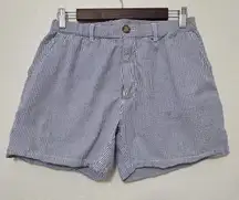 Chubbies Classic Seersucker Striped Chino Shorts Women's Size Medium Blue White