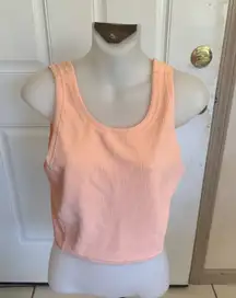 Size 8 Lululemon Peach Bellini Ribbed Softstreme Cropped Tank Top.