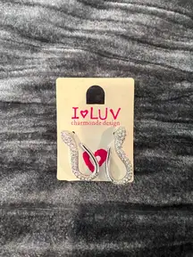 Snake Print Rhinestone Earrings