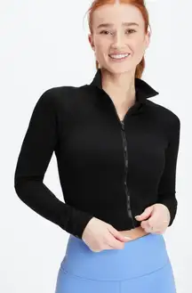 Cropped Seamless Full Ribbed Jacket - Size Large