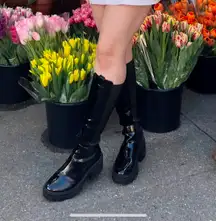 Black Knee High Boots Short Heel