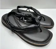 Naturalizer Sandals Womens Size 8 Black Leather Slingback Slip On Shoes