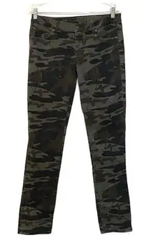 London‎ Jeans Womens 6 30” Green Brown Camo Print Skinny Leg Camouflage Utility