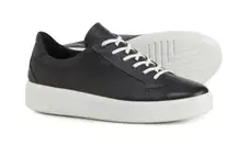 Ecco Women's Soft Sneaker Leather Lace Up Comfort Fluidform casual classic Black