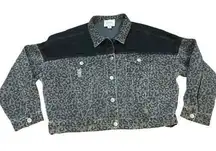 Cowgirl Leopard Crop Denim Jacket
