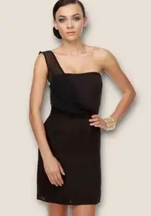 Volcom Party of Dots One Shoulder Little Black Dress S Juniors