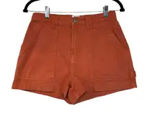 BDG Urban Outfitters High Waisted Cargo Shorts Orange Boho Trendy Fun Size 27