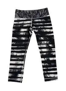 Lululemon Leggings Shady Palms Black White Active Athletic Pants Size Women's 6