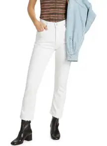 Agolde Women’s Riley Crop Straight Leg Sour Cream White Denim Jeans Size 28