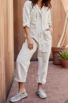 NEW Outerknown Station Jumpsuit Women Small Utility Coveralls Cargo Linen Cotton