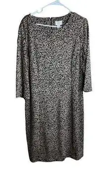 Chico's  Set So Slimming by Tan and Black Cheetah‎ Print Dress Chico Plus Size 2