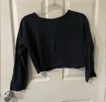 Womens black Madewell cropped mid sleeve tee shirt size xsmall