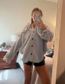 Blue Button Up Pullover 