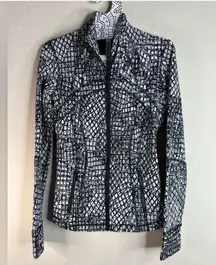 Lululemon Define Jacket Luxtreme Tectonic Jacquard White Black size 4 NWOT