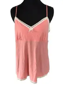 Bubblegum Pink Lace Cami Tank Top Pastel Babydoll Coquette Barbie 2010 Large