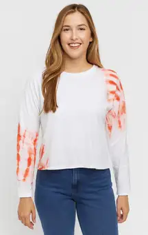 NWT BP Women’s Red and White Tie-Dye Long Sleeve Crewneck Sweatshirt Size Medium