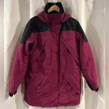 LL BEAN Long Parka Puffer Winter‎ Ski Jacket Hooded Pink Womens Medium