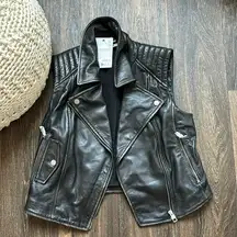 Leather Moto Vest