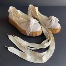 RHIANNA FENTY X PUMA | Cream Bow Creeper Flatform Sandals Sz 8