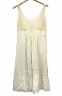 Solid Cream Ivory Lace Sheer Slip Dress Lingerie Sleeveless Nightie Nightgown M?