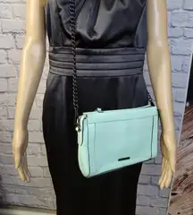 Rebecca Minkoff Mint Leather & Chain Crossbody * Flawed *