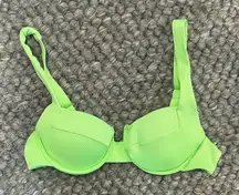 TiniBikini Neon Green Scallop Textured Bikini Top Size Small
