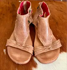 BED STU Leather Sandals Zip Up Back