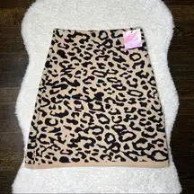 Chicwish NWT Chic Wish Leopard Print Knit Flare Skirt