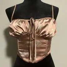 EUC L.A. Hearts Pink & Green Butterfly Corset top size small