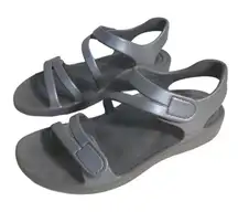 Aetrex Women's Jillian Sport Sandals Grey Sz 7 Adjustable Strap Arch Support
