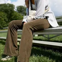 AERIE Groove-On Rib Velour Flare Pant Sz ML