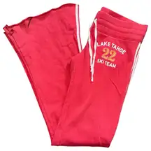 Hollister Vintage Y2K Sz S Red Back Patch Logo Lake Tahoe Wide Leg Lounge Pants