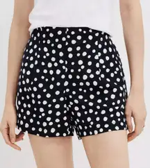 Loft Pleated Pull On Shorts Zoo Dot Navy Blue White XL