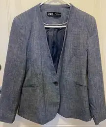 ZARA Denim Blazer Size 10