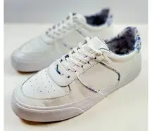 Reformation Harlow Womens Shoes White Leather Floral Casual Sneakers Size 9