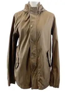 Club Monaco Womens‎ Jacket Hooded Lightweight Casual Utility 100% Cotton Brown S