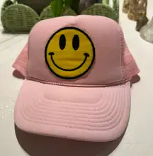 Pink Smiley Face Trucker Hat