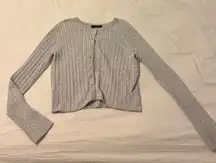 Brandy Melville Grey Cable Knit Cardigan