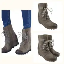 Sorel Joan of Artic Wedge Booties GUC $249 Size 9.5    S3045