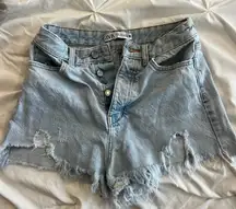 Zara Sky Blue Denim Trousers