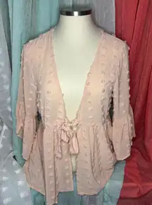 Kori Cream Textured Tie-Front Top