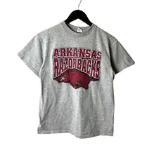 Arkansas Razorbacks T Shirt Vintage Y2K Gray Small S Graphic Tee