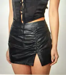 Cotton Candy LA Vegan Learher Rouched Mini Skirt