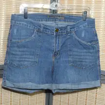 Express Roll Hem Cut off Distressed Denim Shorts