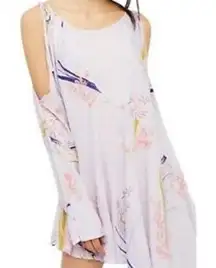FREE‎ PEOPLE BOHO LILAC CLEAR SKIES COLD SHOULDER TUNIC DRESS