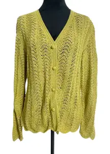 Peruvian Connection Size Small Sweater Cardigan Button Down Knit Pima Cotton