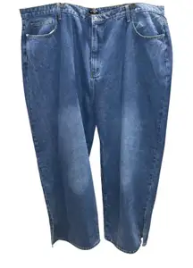 PrettyLittleThing NWT Plus Mid Wash Split Hem Straight‎ Denim Jeans 26