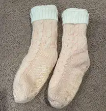 JANE & BLEECKER winter thick anti-slip knitted leg warmer/slipper socks.